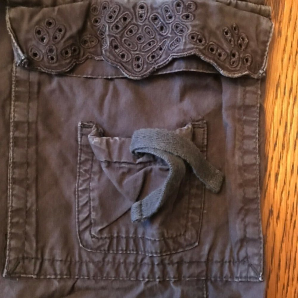 Old Navy Lace Trimmed 7-Pocket Pants 100% Cotton Adjustable Waist - Picture 2 of 3